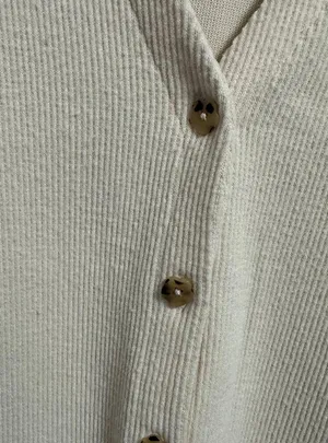 Madewell Ottoman Rib Cardigan Top Ribbed Cream White Button Front Sweater Size S thumbnail 4