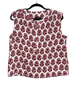 J. Crew Cora Soft Gauze Sleeveless Printed Top SMALL in Bouquet Block Print thumbnail 1