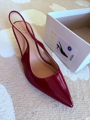 a new day target slingback kitten heels burgundy thumbnail 3