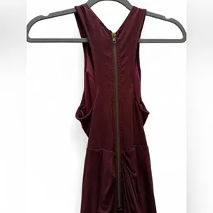 Hot & Delicious Solid Brown/Wine Ruched Maxi Dress Size Large Sexy Resort Beach thumbnail 3
