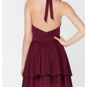 Kayla I Hillier For ALYCE Burgundy Halter Flare‎ Dress SZ L thumbnail 2