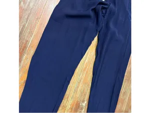 MONROW Navy Blue 100% Rayon Drawstring Loose Straight Leg Lounge Pants Womens XS thumbnail 4