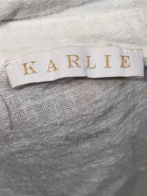 Karlie Babydoll Puff Sleeve Ruffle Oversized Dress Boho Cottagecore M‎ thumbnail 4