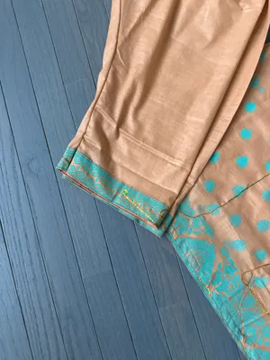 Indian Pakistani 3 Piece Embroidery Printed Light Brown Shalwar Kameez Sz M thumbnail 5