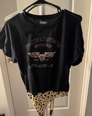 Free People Black Graphic Tee (bodysuit) thumbnail 1