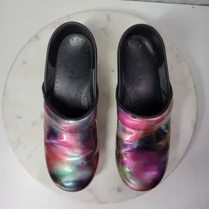 Dansko Pro Clogs Womens 7/37 Iridescent Metallic Multicolor Patent Leather thumbnail 5