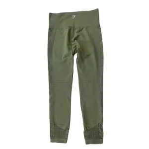 Gymshark Energy Seamless Leggings Olive Green Womens Medium High Waist Eyelet thumbnail 2