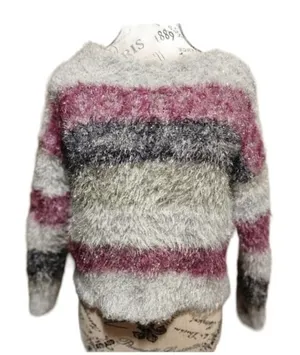 Wild Fable Women's X-Small Purple/Grey Stripe Crop Sweater thumbnail 1