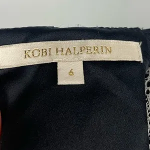 Kobi Halperin Black 100% Silk Open Shoulder Cape‎ Halter Dress Size 6 thumbnail 9