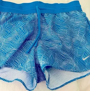 Nike Women's Dri-FIT Blue/ White "Run Fast" Wavy Abstract Print Running Shorts thumbnail 2