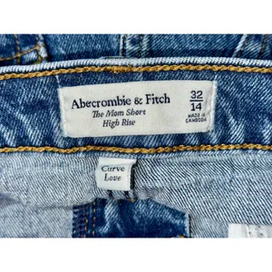 NEW Abercrombie & Fitch Curve Love Mom Short High Rise Blue Jean Shorts Sz 14 32 thumbnail 3