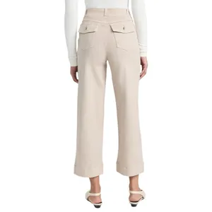 Spanx Stretch Twill Wide Leg Crop Pants Soft Sage‎ Beige 20312R Womens Large XL thumbnail 2
