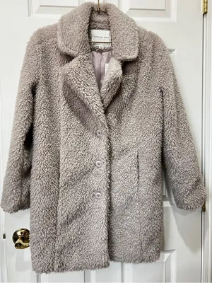 American Eagle Teddy Bear Sherpa Coat Lavender Marshmallow Size XXS Jacket Lined thumbnail 6