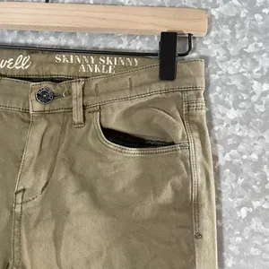 Madewell Garment Dyed Tan/Green Skinny Skinny Ankle Jeans - Size 25 - Low Rise thumbnail 3