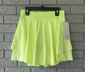Lululemon Court Rival High-Rise Skirt *Long Faded Zap Green Size 4 Golf Tennis thumbnail 4