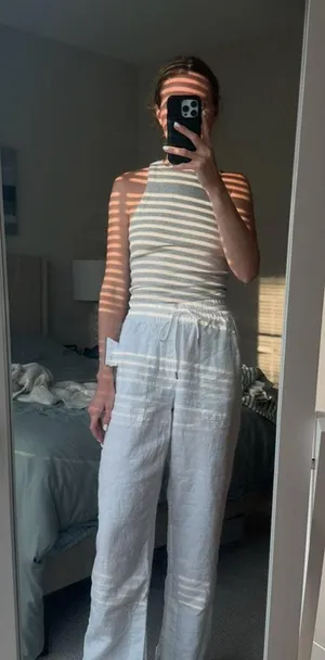 Athleta White Linen Pants thumbnail 10