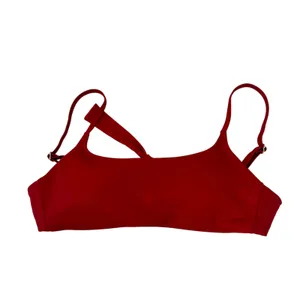 Quince Italian Scoop‎ Neck Bikini Top Cherry Red NEW Womens XS thumbnail 3