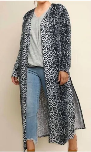 UMGEE USA Womens Animal Print Duster Cardigan Long Sleeve XL Boho‎ Festival thumbnail 1