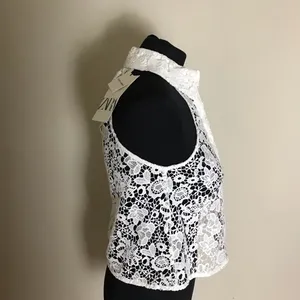 Zara White Lace Sleeveless Top NWT thumbnail 3