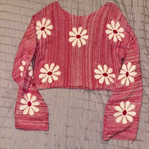 Altar’d State Pink Daisy Knit Sweater thumbnail 2