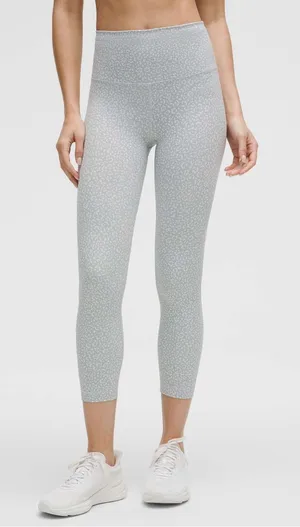 Lululemon Wunder Train High Rise Crop Size 8 Leopard Daisy Starlight Multi Gray thumbnail 1