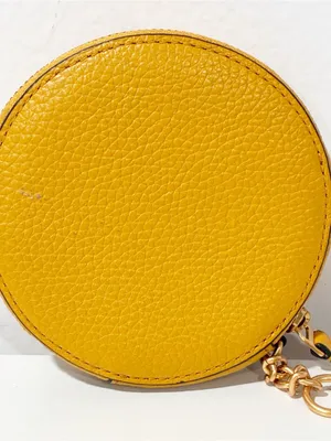 Tory‎ Burch Britten Coin Pouch Key Fob Yellow Bag Mini thumbnail 3