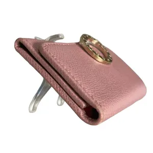 BVLGARI Bulgari Key Holder Grain Calf Leather Pink Red Series Gold Hardware EUC thumbnail 7