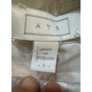 AYR Top Womens Small Half Placket‎ Button Front Long Sleeve White Poplin Tunic thumbnail 5