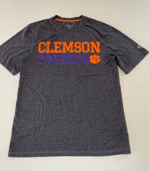 Clemson Tigers Size S Gray Champion Tee Shirt NCAA Short Sleeve thumbnail 1