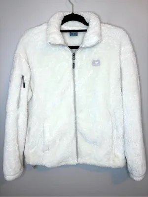 New Balance Women’s S Ivory Plush Teddy Fleece Full Zip Jacket Sherpa thumbnail 1