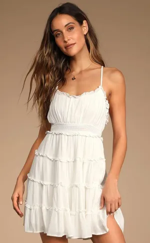 Lulus Ruffled Tiered Mini Dress thumbnail 1