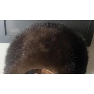Vintage Genuine Mink Fur Hat Lined Women's Pill Box Style thumbnail 5