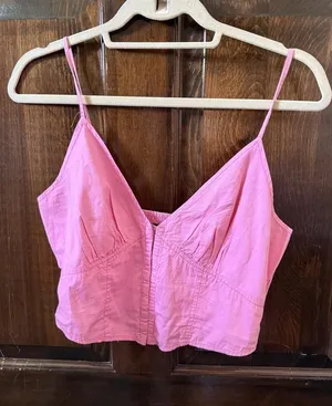 Urban Outfitters Women's Pink Crop-top thumbnail 1