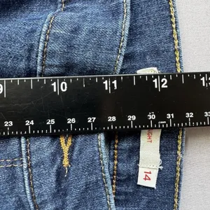 Levis 505 Jeans Womens 14 Blue Straight Leg Stretch Denim Mid Rise Classic thumbnail 11