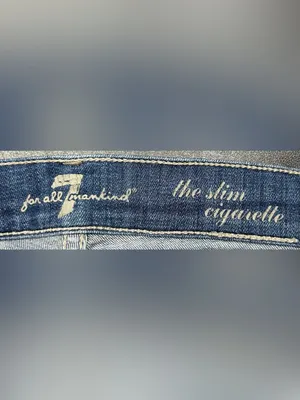 7 For All Mankind Size 27 “The Slim Cigarette” Blue Jeans thumbnail 2