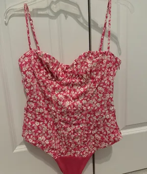 ZARA Floral Pink Bodysuit thumbnail 1