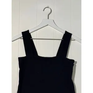 LOFT Black Ribbed Tank Top XS Wide Strap Stretch Fitted Sleeveless Basic thumbnail 2