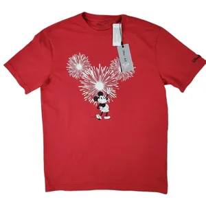 Disney x AE American Eagle Mickey Mouse‎ Fireworks Graphic Red T-Shirt thumbnail 3