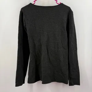 White House Black Market Top SZ Medium Surplice Heather Gray Velvet Waist NWT thumbnail 2