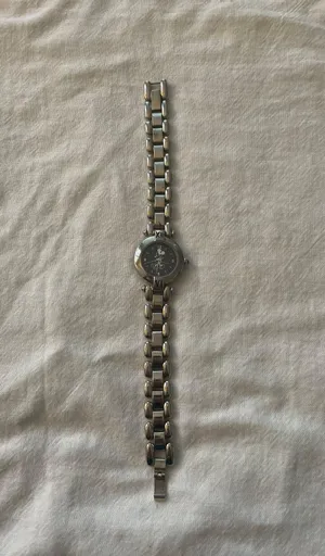 Disney Mickey Mouse Watch Women Silver Tone Blue Dial DS-1109 Needs Battery thumbnail 1