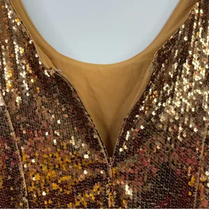 ASOS Bronze Copper Metallic Sequin Scoop Shimmer Sparkly Mini Dress women 14 new thumbnail 7