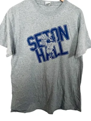 💥 Seton Hall Basketball Grey Graphic Tee Gray Size L thumbnail 1