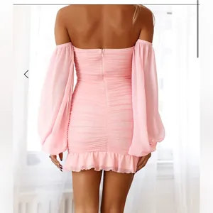 NWT Hello Molly Cultivate Love Off the Shoulder Mini Dress Pink thumbnail 4