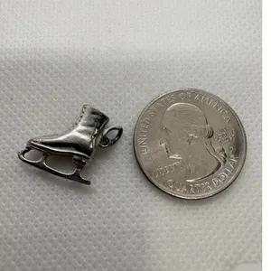 Vintage Silver Tone Ice Skate Charm Red Sole Winter Sports Pendant 3.11g‎ 240 thumbnail 7