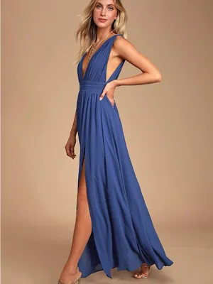 NWT Lulus | Heavenly Hues Royal Blue Maxi Dress, Size XS thumbnail 2