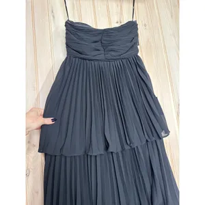 NWT Lulus Seriously Sensational Black Strapless Tiered Maxi Dress Gala Sz XXS thumbnail 4