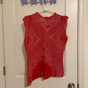 Vintage‎ Blue Plate women’s handkerchief ruffle sleeveless sequin top — large thumbnail 5