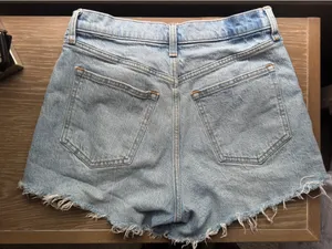 Abercrombie and Fitch denim curve love shorts. thumbnail 3