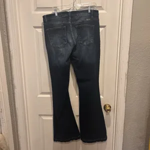 KanCan High Rise Dark Ripped Button Fly‎ Flare Jean Womens XL thumbnail 9