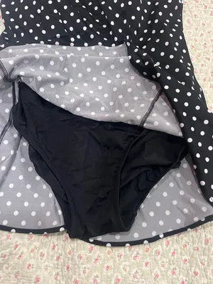1950s Black Polka Dot dress swimsuit thumbnail 3